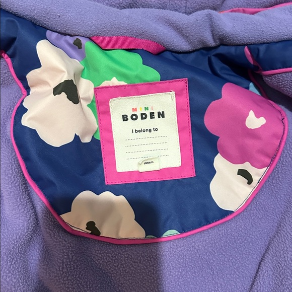 Mini Boden Girls' All--Weather Waterproof Jacket- Navy Floral Pattern 3Y-4Y - Picture 5 of 6